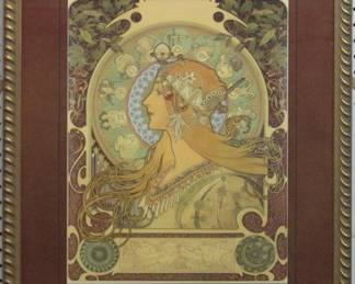 9072 - Zodiac Giclee by Alphonse Mucha (Description): 21.5 X 26.5