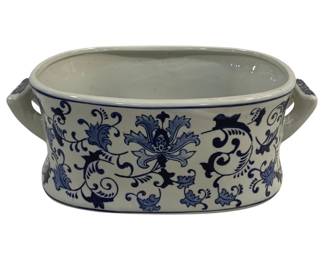 6341 - Blue/White Tub - 14.5 x 9.5 x 6