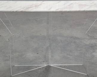 7095 - Wildwood Marble Top Acrylic Console Table (Description): 36 x 60 x 16