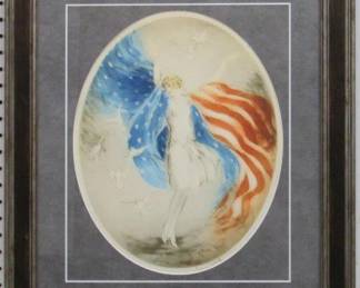 9054 - Miss Liberty by Louis Icart (Description): 17.25 X 20