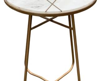 904 - Mirror Inset Marble Top Accent Table (Description): 23 x 16.5