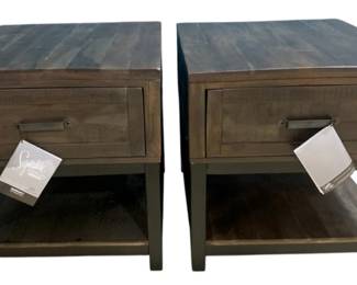 2525 - Pair Ashley 1 Drawer End Tables (Description): 25 x 24 x 27