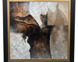 438 - Abstract Framed Canvas Art 35 x 35