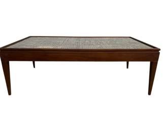 3111 - Alden Home Caned Top Cocktail Table (Description): 16 x 48 x 26 no glass on top