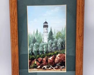 oil painting Wisconsin lighthouse