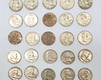 several lots of silver coinage