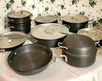 a large group of NSF Comeercial cookware