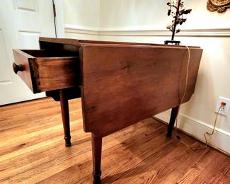 19th century solid cherry dropleaf table