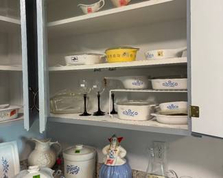 Corning ware, pyrex, vintage cookie jar