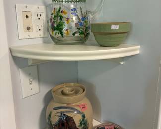 pitcher and pottery cookie jar