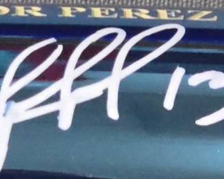 2021 Salvador Perez signed, chrome bat COA #14 of 221