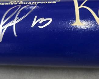 World Series Salvador Perez signed, two-tone bat