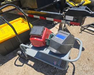 Welding helmets and welding cart