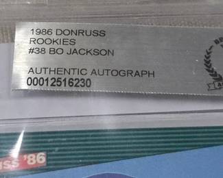 1986 Donruss Bo Jackson signed, rookie card