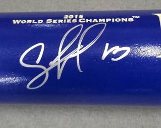 World Series Salvador Perez signed, two-tone bat