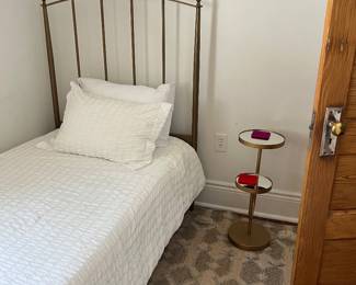 twin brass bed, crate and barrel