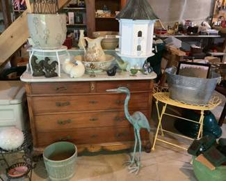 Dresser with Mable top and mirror 