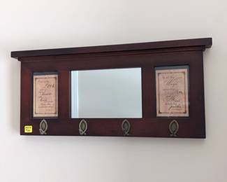 Scripture wall mirror coat hooks $50