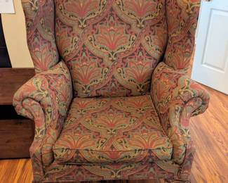 Vintage oversize wing back chair