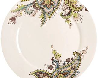 TAUMIA Description: Floral Paisleys On Cream, Rim, No Trim
