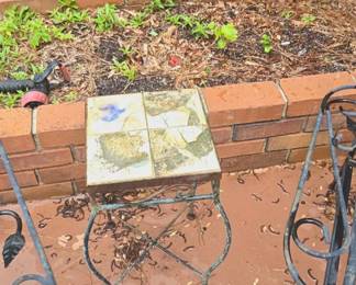 Vintage wrought Iron Spanish revival accent table