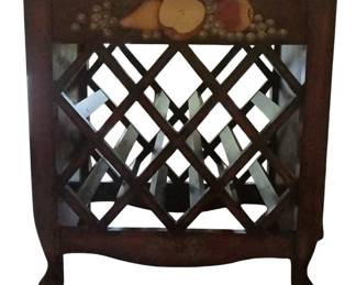 Pretty Wine rack hand painted fruit on the front