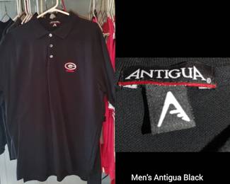 Men's Antigua black Georgia Bulldogs polo shirt extra large