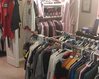 The master bedroom has fantastic men's clothing it's like a store for men!