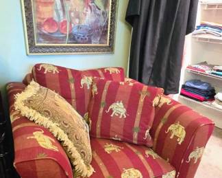 Fantastic upholstered Pub chair with elephant upholstery super comfortable