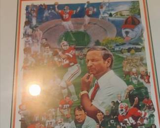 Framed Georgia Bulldogs "Athletic Heritage" Lithograph Print Pencil Signed By Paul Miller