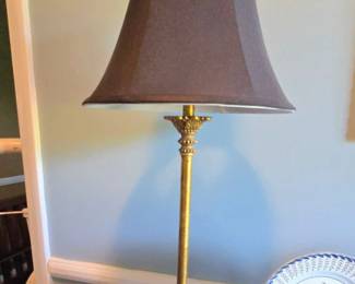 Beautiful pair of Candlestick lamps gold Gilt