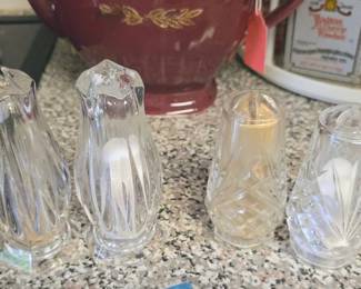 Crystal salt and pepper shakers