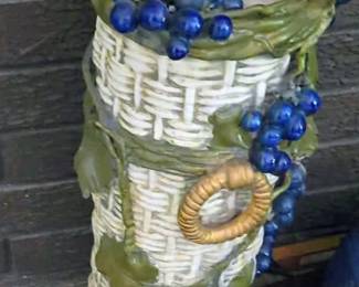 Antique Majolica Umbrella Stand Hand Made in Italy ( fabulous-has one small boo)