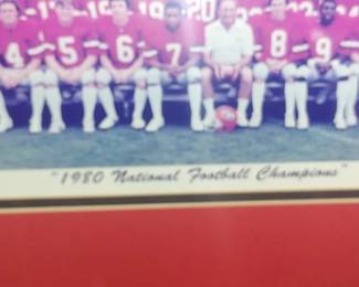 framed team picture is the official portrait of the 1980 Georgia Bulldogs football team.