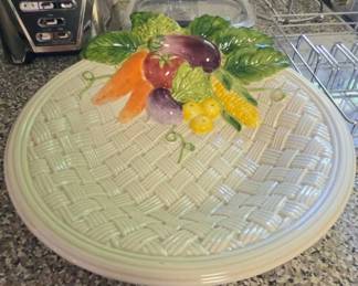 1995 Fitz & Floyd Mediterranean Fruit Collection Vegetable & Salad Bowl 12 1/2"