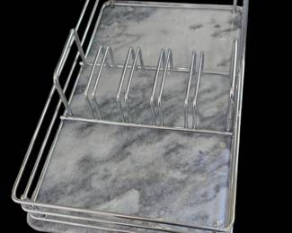 Stainless steel and marble Buffet caddy