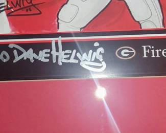 Georgia Bulldogs Limited Edition Print 2002 500/1000 "Fire & Ice" Signed & Numbered by the Artist Dave Helwig signed by players David Pollack #47 & David Greene #14 Rare/ & Seldom Sold
