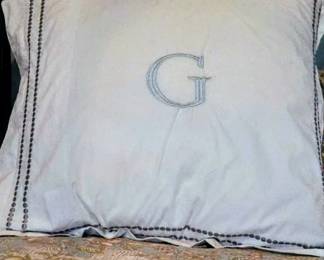 Crate & Barrel pillow case Monogrammed G