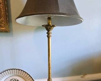 Beautiful pair of Candlestick lamps gold Gilt