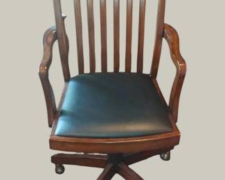 Hooker Furniture Leather Upholstered Slat Back Desk Chair