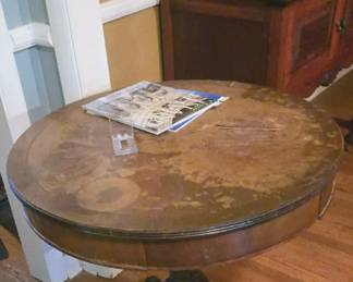 Vintage drum table has damage