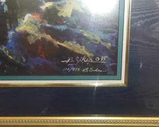 B.Sikes limited edition print signed by the artist beautiful frame 1995. 112/950
