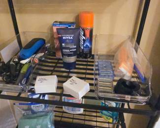 Lots of useful items in the bathrooms Shave Club for Men razors and more