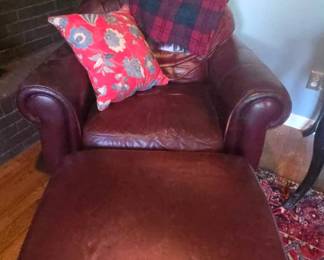Luxury Leather Chair & Ottoman