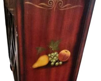 Beautiful scroll work on the side with hand-painted fruit