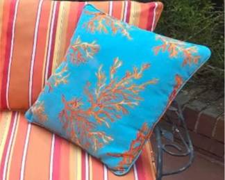 Coral Wave Decorative Pillow Turquoise 20" Square