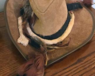 vintage brown suede cowboy hat