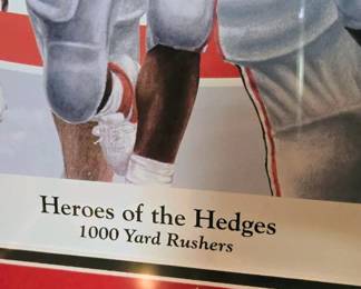 Georgia Bulldogs Heroes of the hedges 1,000 yard rushers signed by Herschel Walker & more