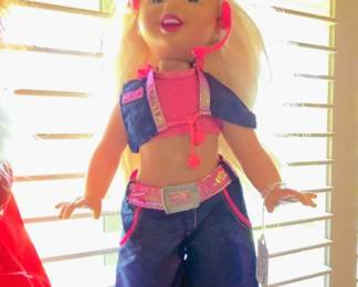 Vintage 2000 Mattel DANCIN DEBBI 16" Blonde Doll w Outfit & Skechers