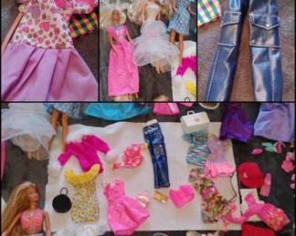 1990's Barbie Doll Collection & clothing plus lots of accessories